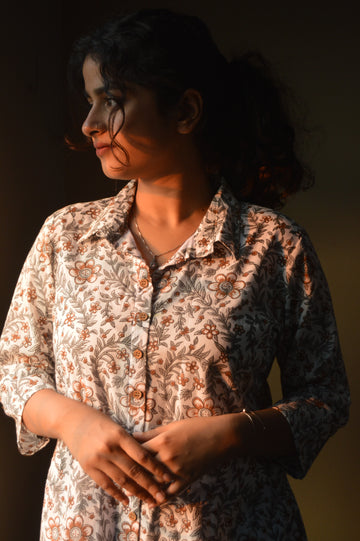 Elegant Leafy Print Pure Cotton Co-ord Set 🍃