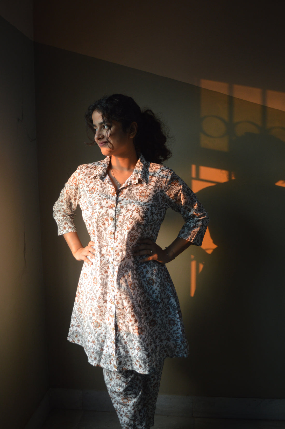 Elegant Leafy Print Pure Cotton Co-ord Set 🍃